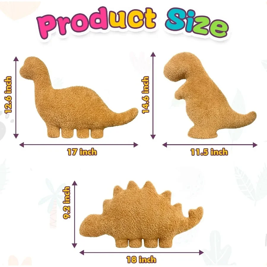 Dino-Huhn-Plüschnuggets-Kissen für lustige Geburtstagsgeschenke, süßes, lustiges Stofftier-Spielzeug für Jungen und Mädchen, Dinosaurier-Geschenke für Te