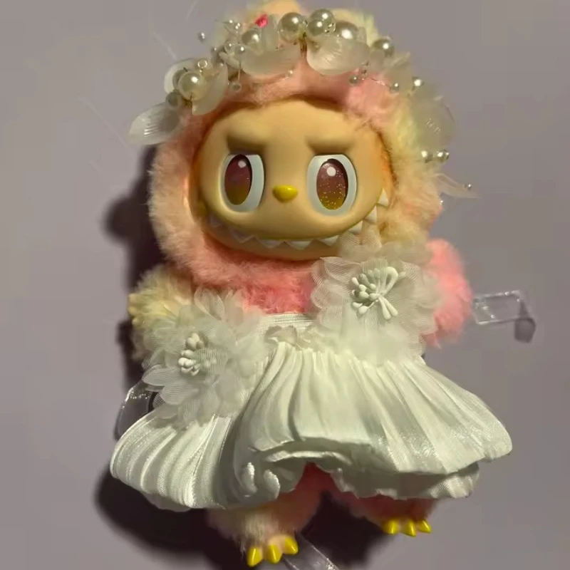 

Mini Plush Doll's Clothes Bud Skirt with Pearl Hair Accessory Labubu I II Idol Dolls Korea Kpop Doll DIY Clothing Gifts