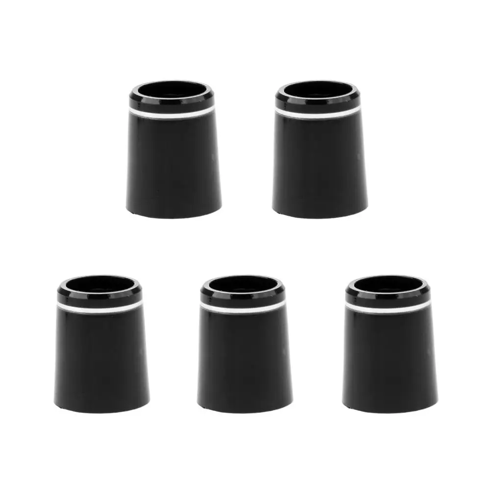 Pack of 5 Single Silver Ring Black Ferrule for Irons ID 0.335 0.370 Golf Accessories