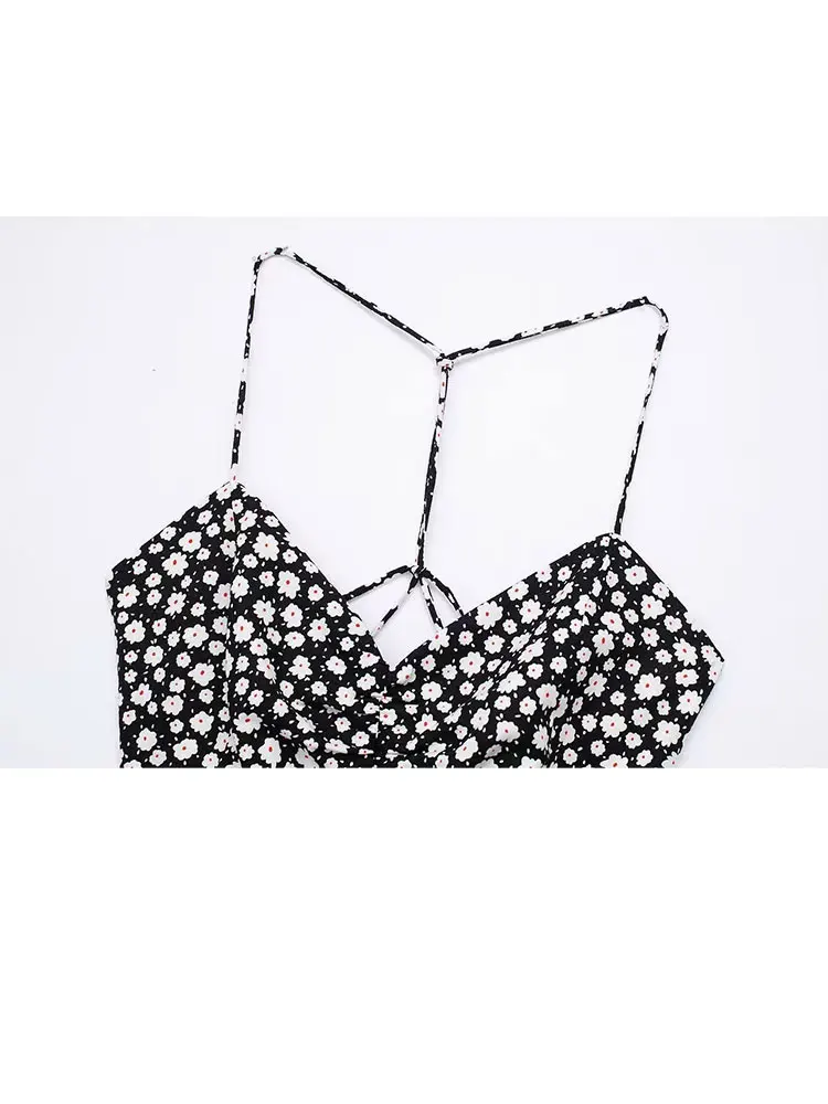 Hh 2024 mulheres verão sexy floral oco para fora vestidos sem mangas feminino dobras moda rendas até casual tornozelo comprimento vestido mujer