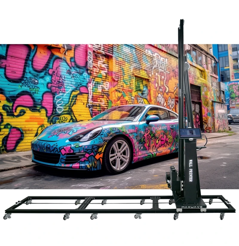 Maxwave AI 4K Wheeled Wall Printer PVC Cellphone Control Automatic Splitting/Positioning Images Unlimited Length/Width no belt i