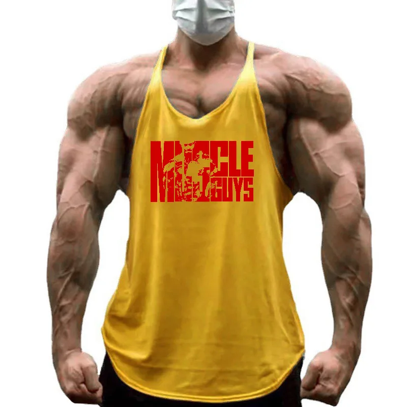 Summer Men Cotton sports jogging Vest Low Scoop Neck Y-Back Racerback Bodybuilding Muscle Workout Fitness Gym Tank Tops Clothing