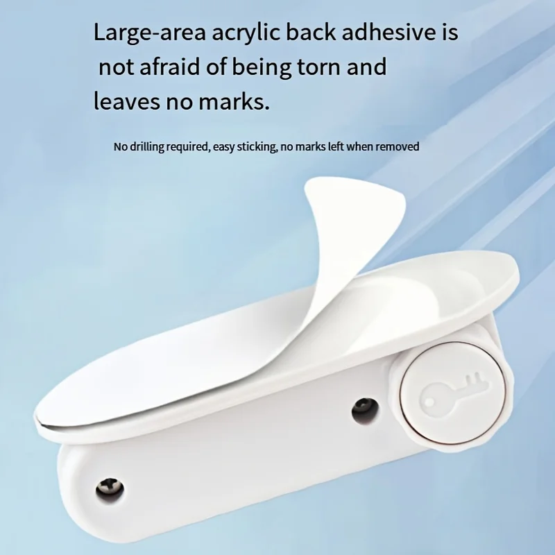Easy-Install White Fridge & Freezer Door Lock Bedroom Door Lock Rotate Without Drilling Holes No Tools or Drilling Required
