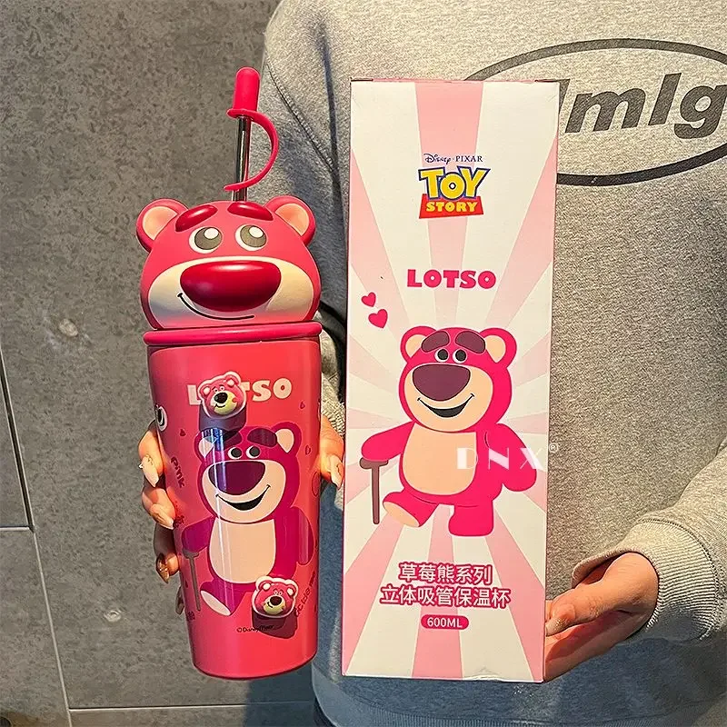 Grande capacidade Cartoon Thermos Cup, Disney Lotus Stitch, Bonito e Criativo, Anime Kawaii, Personagem do filme, Copo de gelo personalizado, Presente