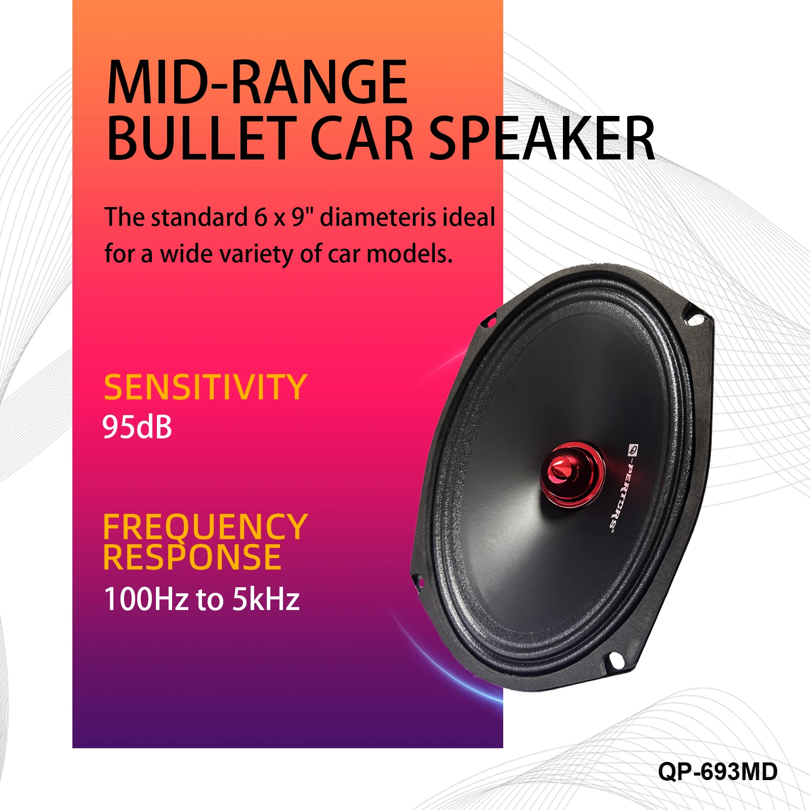 1 PC 6x9-Inch Car Stereo Mid Frequency Bass Units Integrated With Car Speakers, Frequency, Suitable for Car Audio Modification