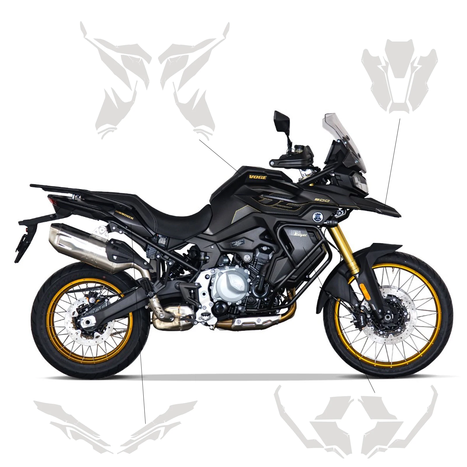 For VOGE DS 900X Paint Protection Film Special Real TPU Transparent Anti -Scratch 2024 Motorcycle Kit  Fits DS 900X PPF