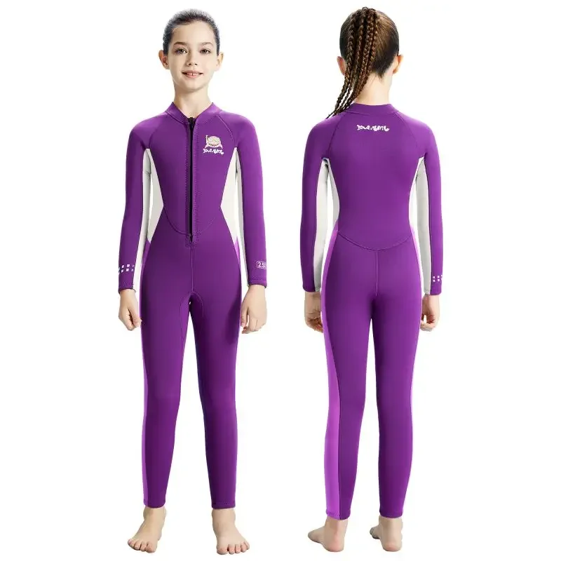 أطفال بنين بنات بأكمام طويلة تصفح الغوص ملابس السباحة الأطفال بذلة للمياه الباردة الغوص تصفح بحر #5