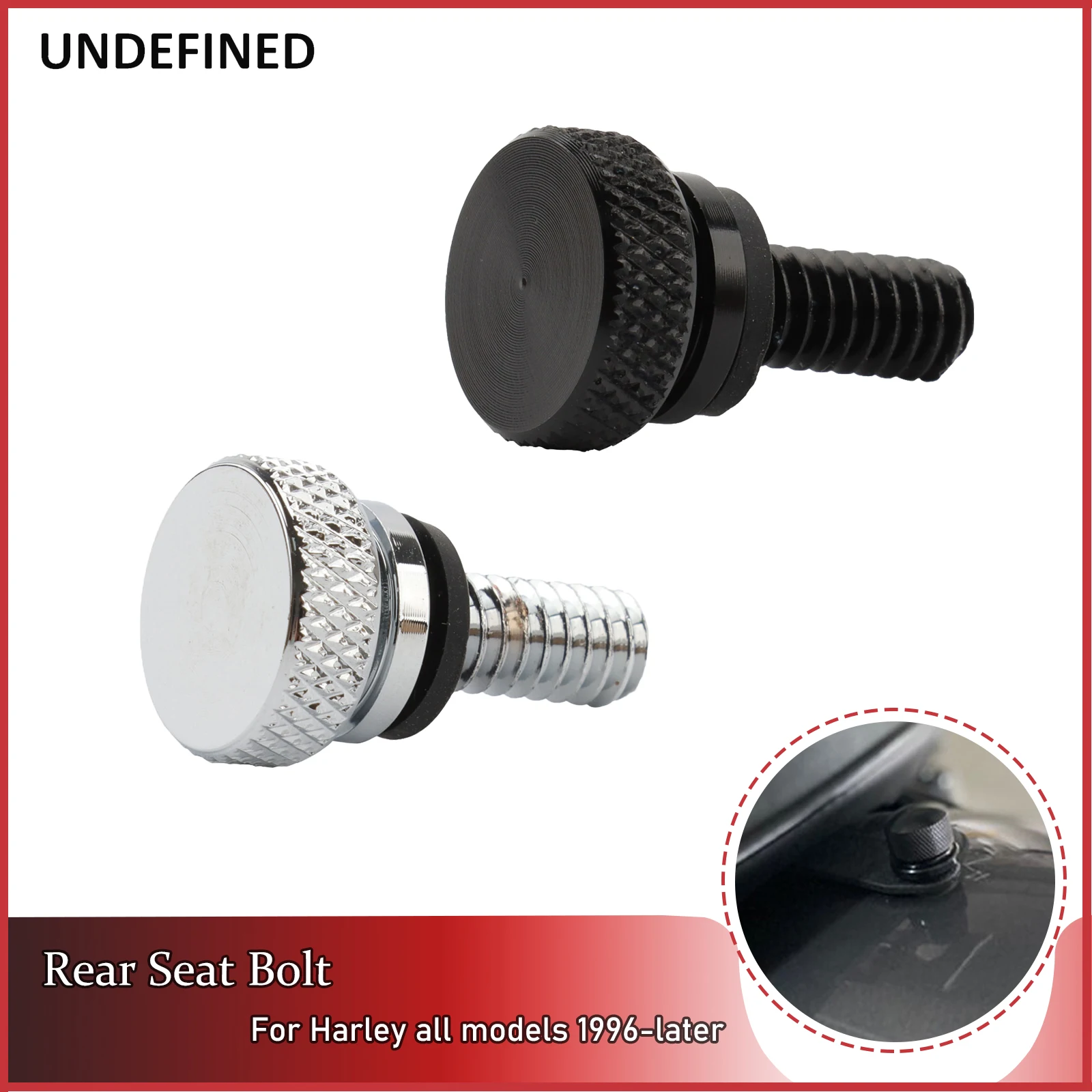 Black Chrome Motorcycle Seat Bolt Tab Rear Screw For Harley  Touring Road King Softail Dyna Sportster FXDB Fat Street