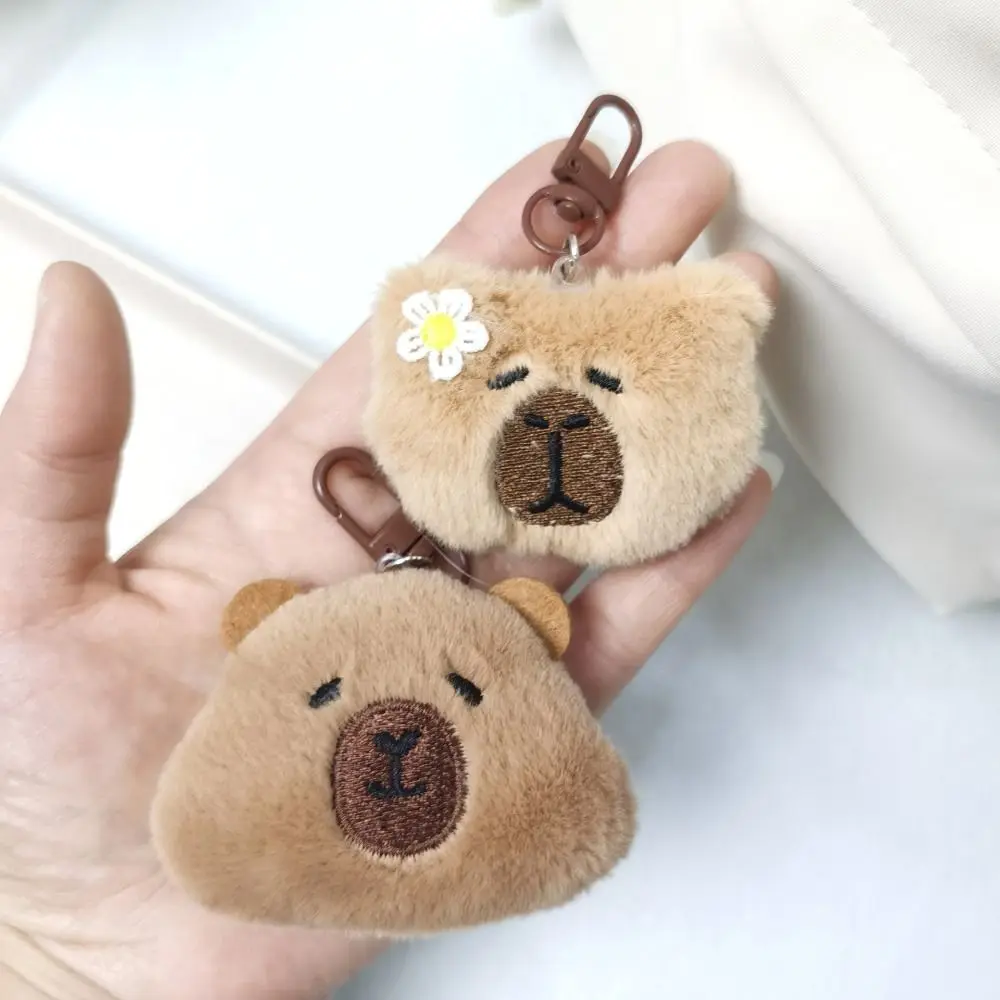 PP Cotton Capybara Plush Keychain Fluffy Collection Capibala Plush Doll Ins Comfortable Kapibala Backpack Pendant Backpack Decor