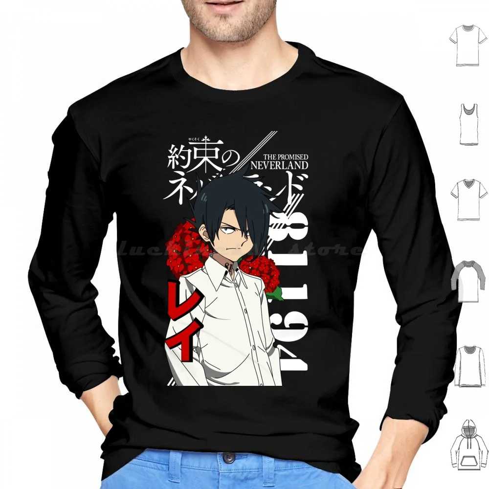 Ray , The Promised Neverland Hoodies Long Sleeve Yakusoku No Neverland Ray Norman Noman Anime Manga Shonen Jump