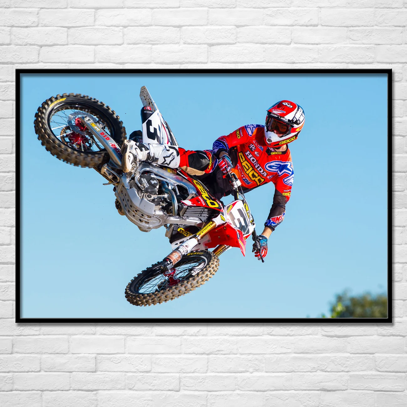 Supercross Motorbike Honda Dirtbike Race Sport Motorcycle Wall Art Posters Canvas Prints Modern Painting for Home Room Decor