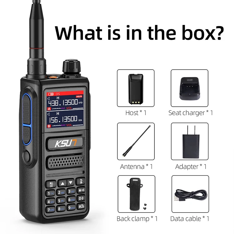 KSUN UV82D UHF VHF ثنائي النطاق FM اتجاهين ناقل موجات الراديو طويلة المدى 10 كجم المحمولة اللاسلكية لاسلكي تخاطب دي لونغو ألكانس