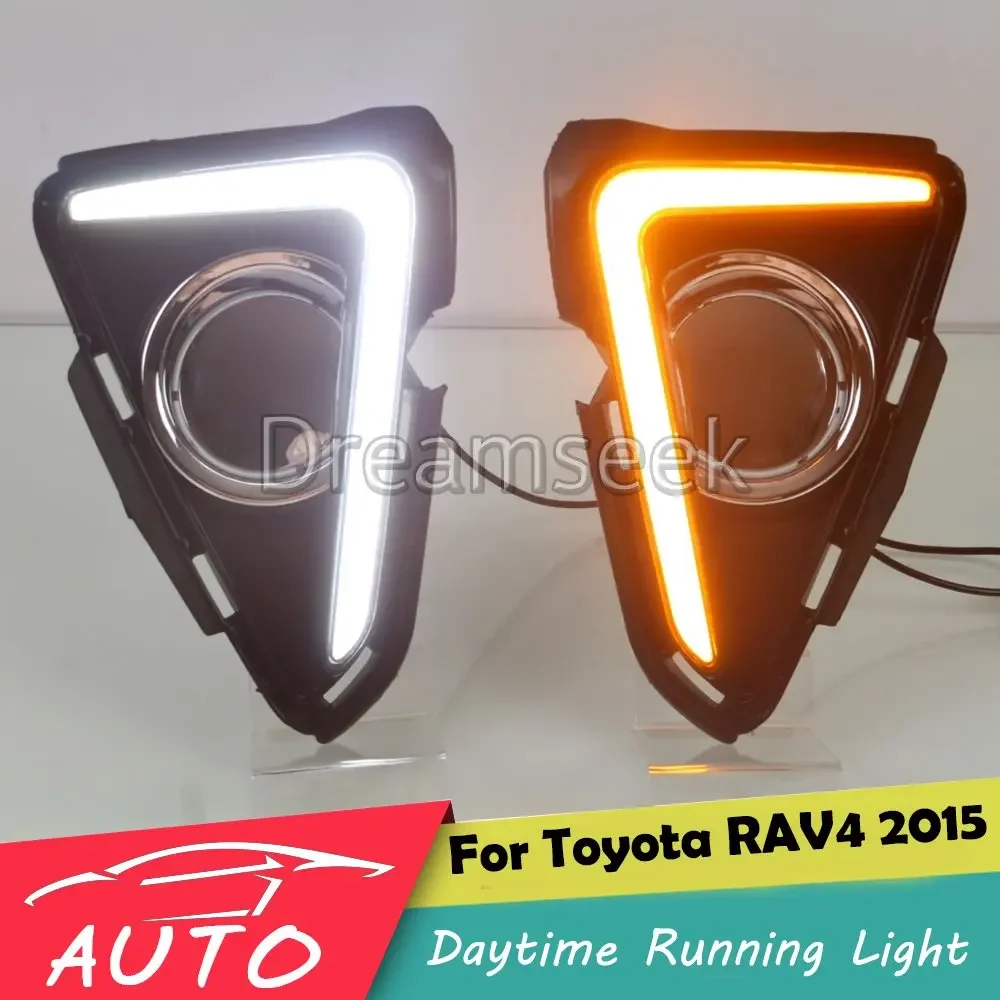 

DRL For Toyota RAV4 RAV 4 2016 2017 2018 New LED Car Daytime Running Light Waterproof Driving Fog Lamp With Turn Signal