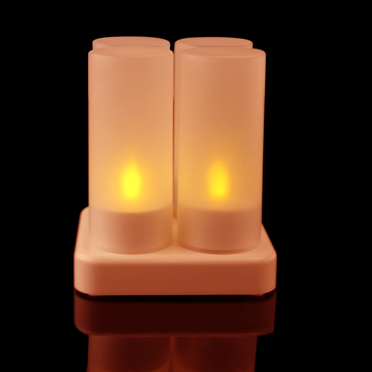 

4 LED Light Yellow Rechargeable Flameless Candles 220V AC 6- Life Decorative Wedding Party Christmas LED Electronic