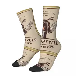 Happy Funny Men's compression Socks Vintage Motorcycle Vintage Harajuku Motorcycle Motor Race Hip Hop Novelty Pattern Crew Sock