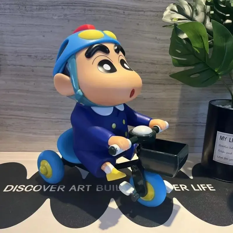 30cm Crayon Shin-Chan Large Figure Riding A Tricycle Model 1:1 Doll Collection Decoration Anime Limited Birthday Gifts