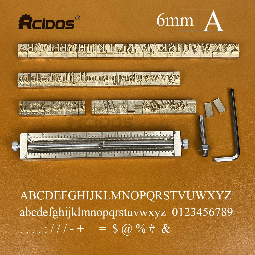 RCIDOS High Quality Time New Roman  Brass Letters,CNC Engraving Brass Hot Foil Stamping Letter,A height 6mm