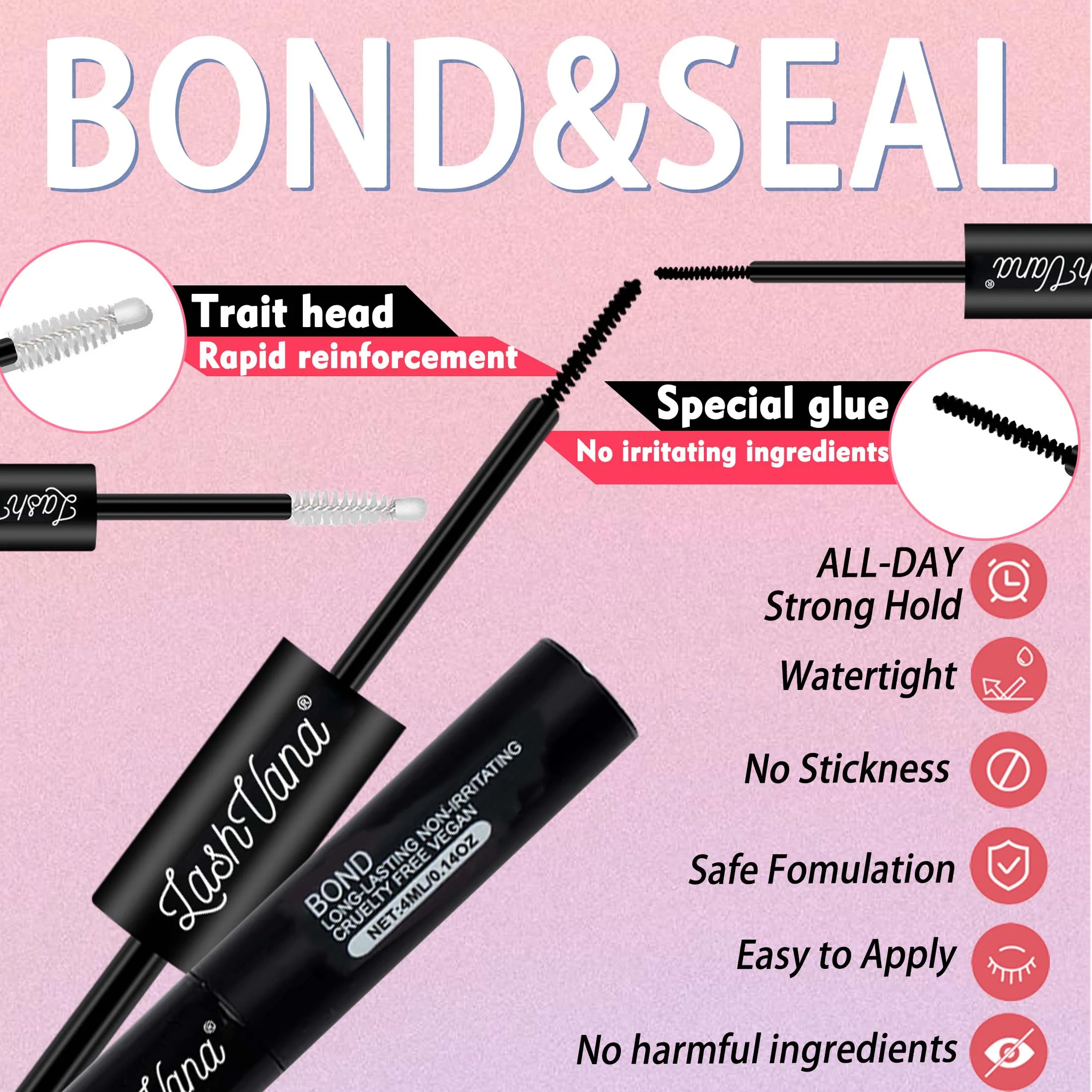 Rzęsy 200 SZT. Kępki w57 Klej do Rzęs i Uszczelniacz Narzędzia do Makijażu Zestaw do Samodzielnego Przedłużania Rzęs do Klejenia Rzęs Akcesoria do Kleju