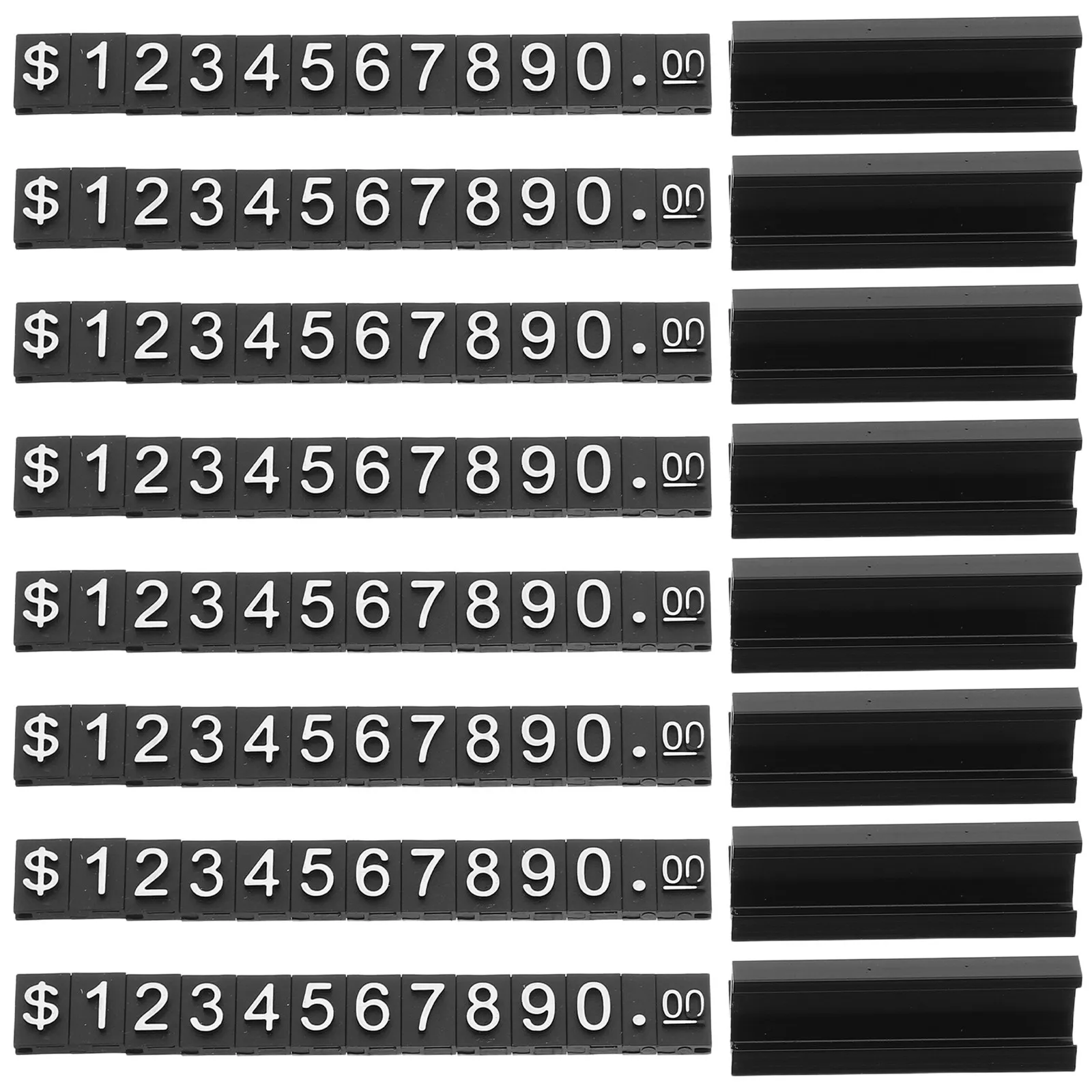16Sets Jewelry Price Display Cube Kit Adjustable Digital Number Letter Blocks Retail Counter Sale Price Tag Stand