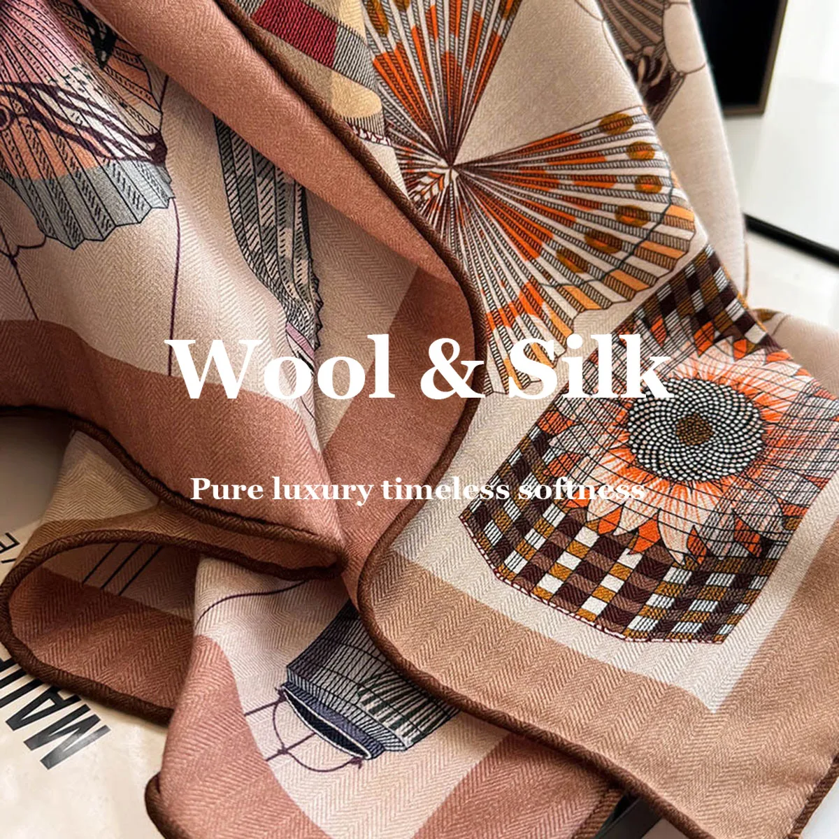 

Новый шарф из 82% шерсти и 18% натурального шелка, женский, класса люкс, высококачественный, двусторонний, шаль, накидка, бандана, квадратный хиджаб, пончо, пашмина