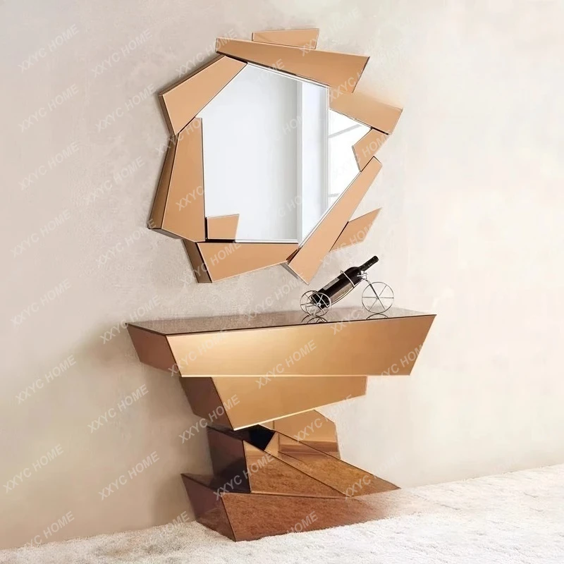 

Скандинавский трехмерный входной светильник, роскошное украшение, стол, полка, зеркальная мебель, входной стол