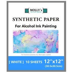 Alcohol Ink Paper White 12x12 inch Smooth Synthetic Paper Yupo For Alcohol Ink Painting Drawing DIY Crafts