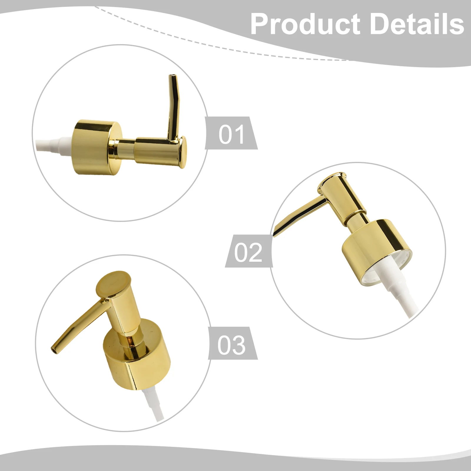 Light Brightness Kitchen Bathroom Soap Dispenser Pump Skincare Products Lotion Pump Head for messy Spills Brushed Gold