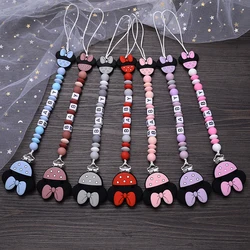 1pc Baby Schnuller Clips Kette angepassten Namen Silikon Perlen Cartoon Beißring Spielzeug Dummy Halter Kette Jungen Mädchen Kauen Geschenk