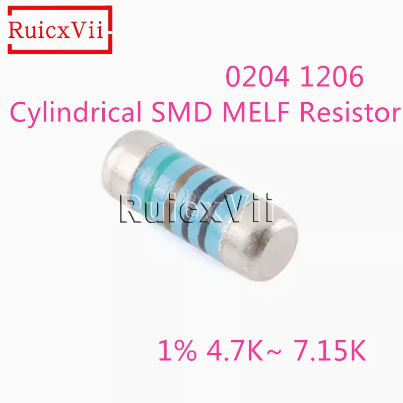 

200pcs 1206 Cylindrical SMD MELF Resistor 1% 0204 4.7K 4.99K 5.1K 5.11K 5.36K 5.49K 5.6K 5.62K 5.76K 6.2K 6.8K 6.81K 7.15K