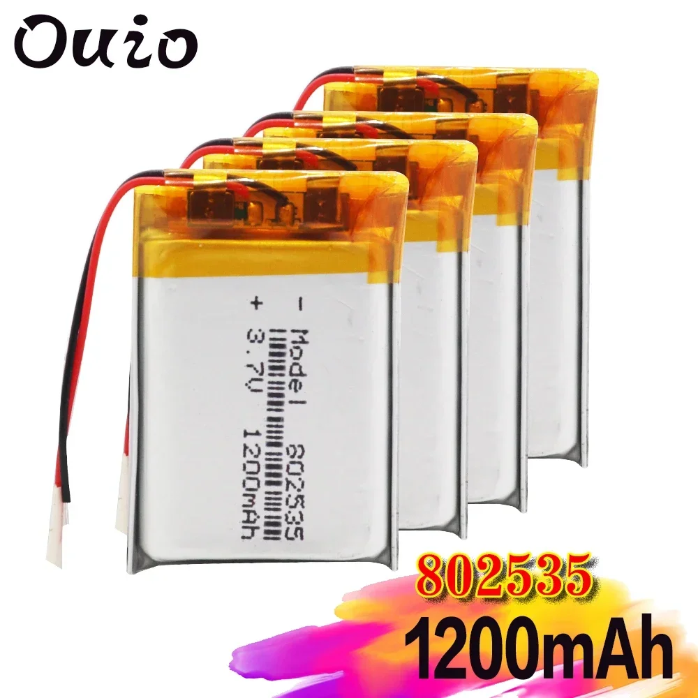 3.7V1200mAh Li-Po Battery 802535 Lipo Battery Lithium Polymer Li-Po Li Ion Rechargeable Lipo Cells For MP3 MP4 Bluetooth Speaker