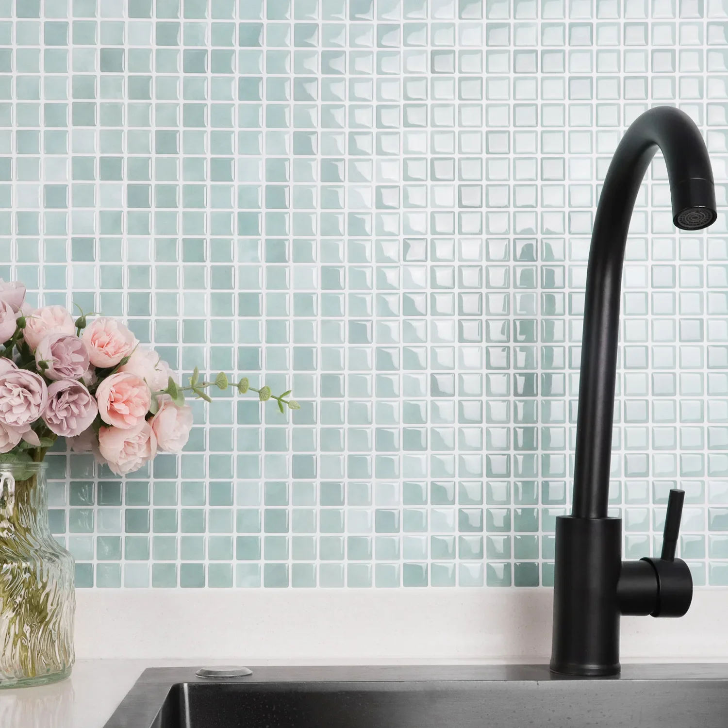 10/20pcs 3d Mosaic Wall Stickers Waterproof Vinyl Tiles Wallpaper For Bathroom Home Rnovation Decoration For Home Bedroom Kenya