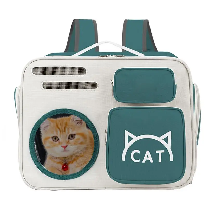 

Cat Carrier Comfortable Breathable Oxford Dog Backpack Sturdy Small Animal Supplies With Mesh For Hiking Camping Airline