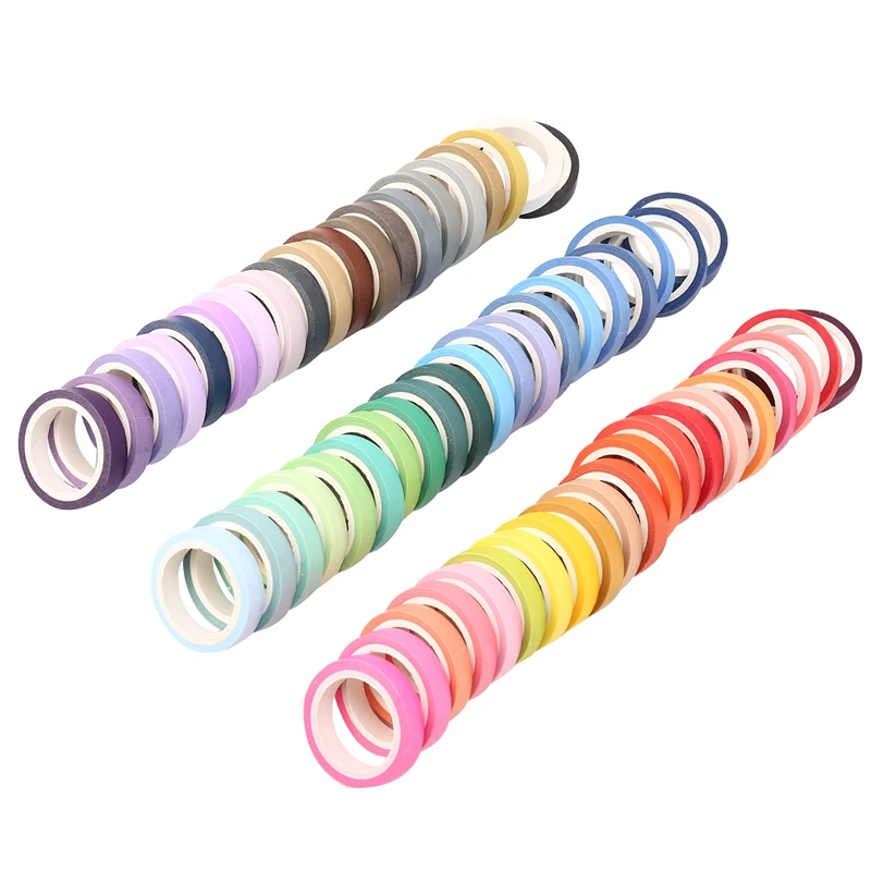 

60 Rolls Rainbow Washi Masking Tape Set For DIY Decor Scrapbooking Sticker Masking Paper Decoration Tape Adhesive