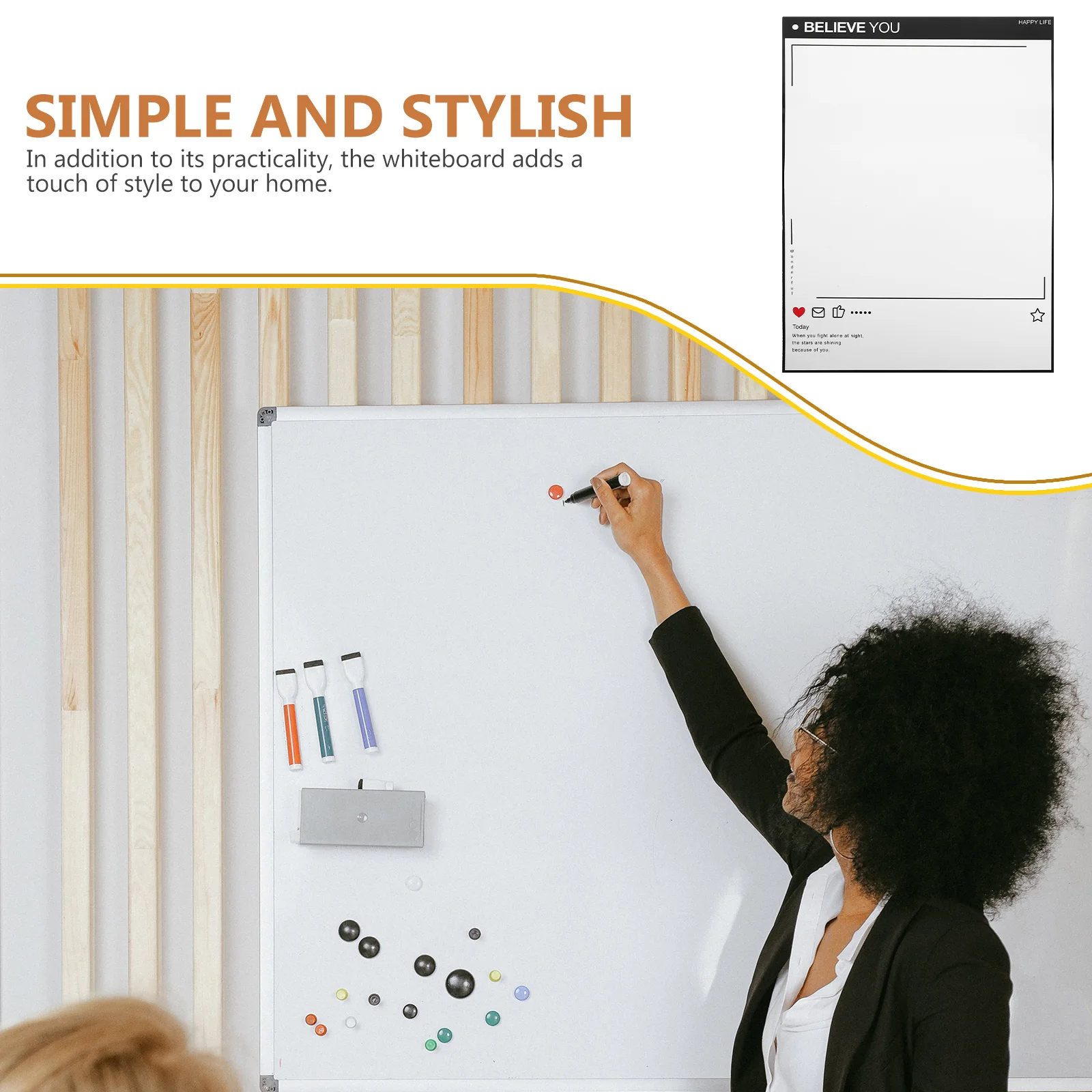 

1 Sheet Magnetic Whiteboard Paper Sticky Reusable Note-Taking Planning Board for Refrigerator Grocery List Calendar