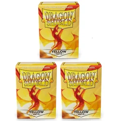 Fundas para cartas de Dragon Shield, Protector amarillo de alta calidad para juegos de mesa, TCG/PKM/MTG, 66x91mm, 100 piezas