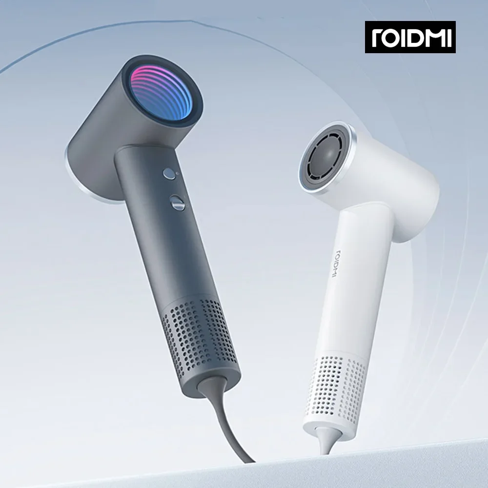 เครื่องเป่าผม roidmi Miro 220V ความเร็วสูงการไหลของอากาศอย่างรวดเร็วเสียงรบกวนต่ำการควบคุมอุณหภูมิอัจฉริยะ20ล้านไอออนลบ