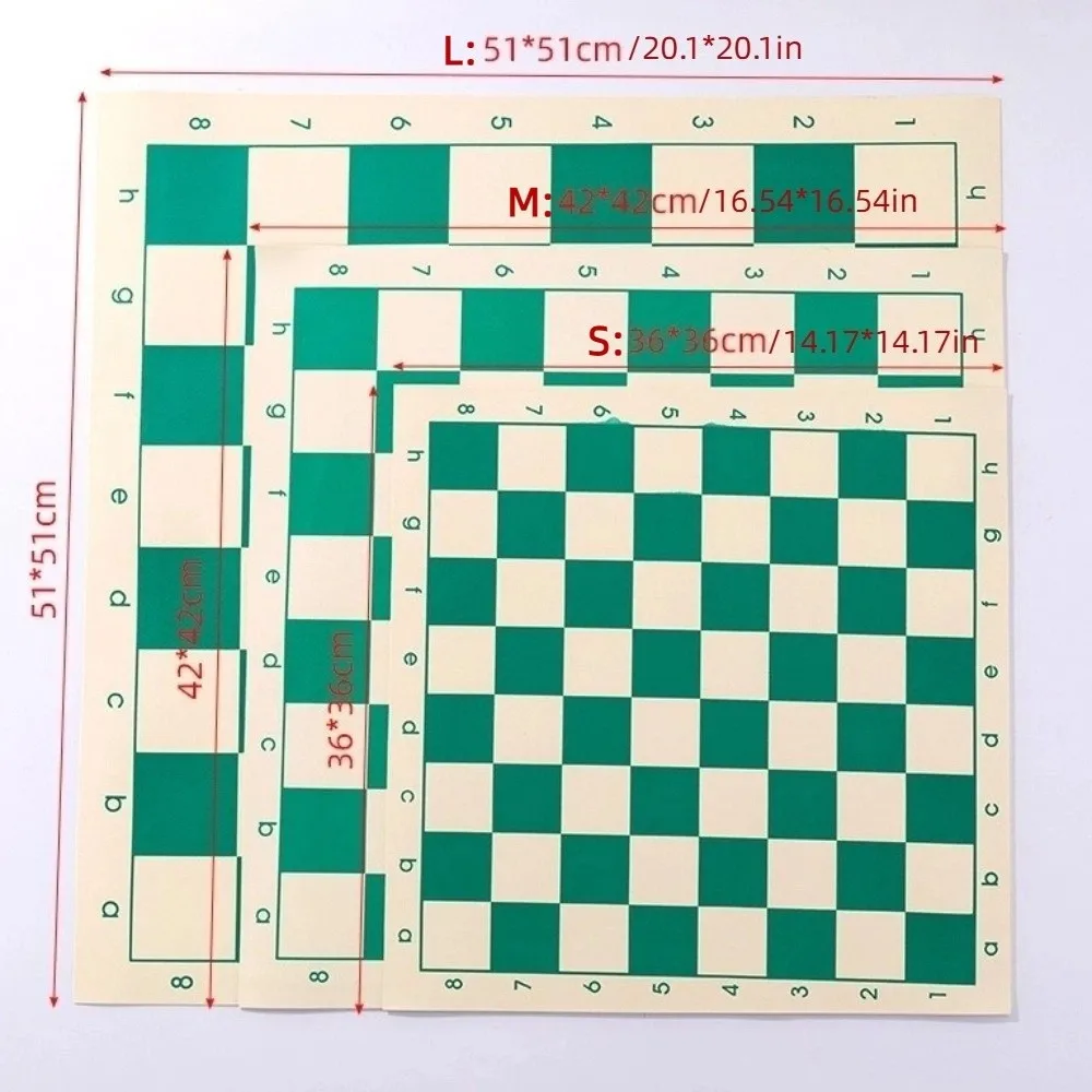 36/42/51 سنتيمتر رقعة الشطرنج القرون الوسطى لعبة الشطرنج للطي مجلس الراتنج بطولة الشطرنج مجلس ألعاب قابلة للدوران سجادة ضد الإنزلاق #6