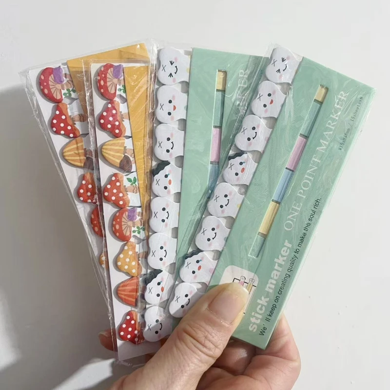 Gift Row Seats Mini Teeth Mushroom Sticky Notes Cute Cartoon Creative Special Shaped Fresh Stickers Kawai Stationery Lovely