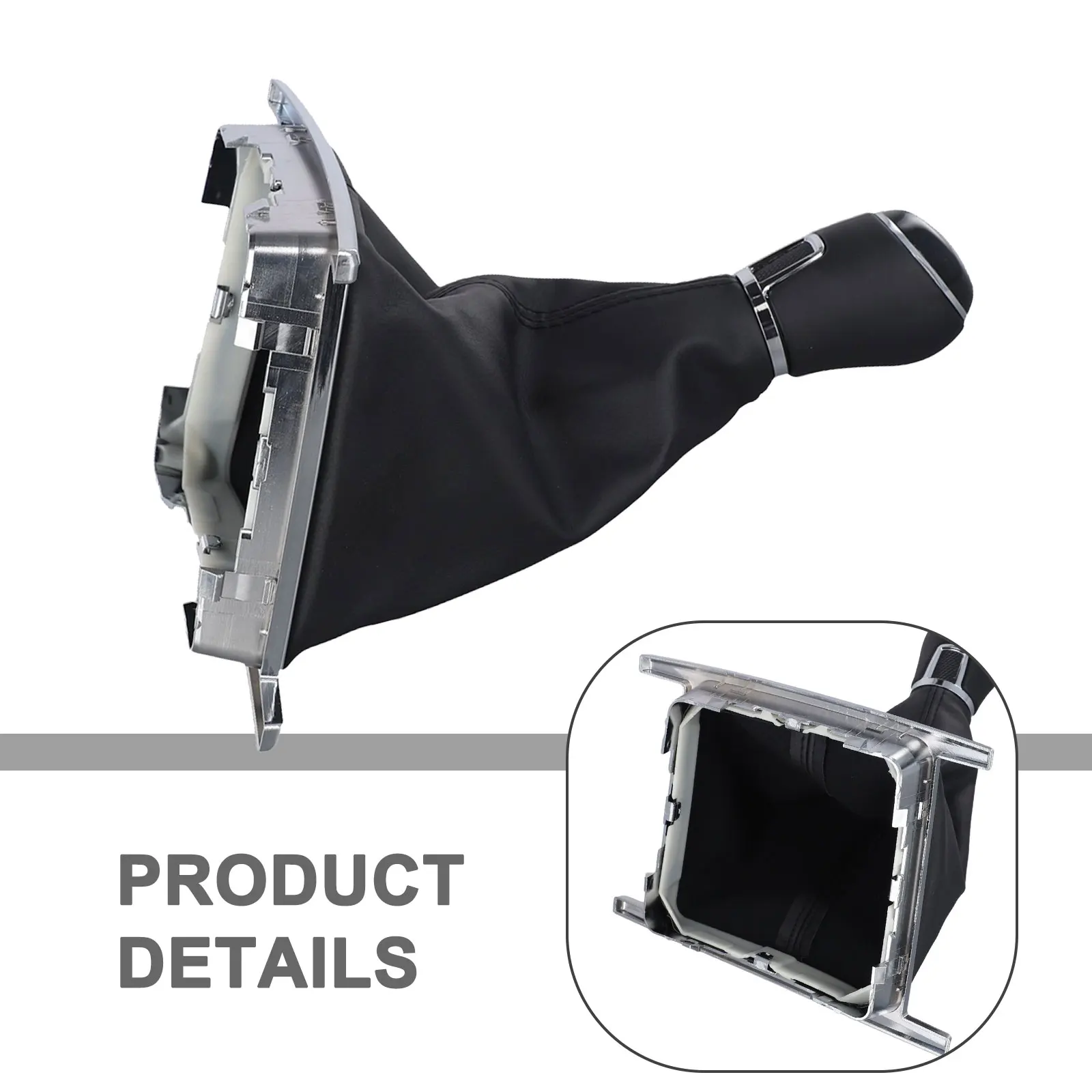 Black Color Leather Knob ABS Plastic Leather Boot Cover Professional Installation Recommended Driving Experience