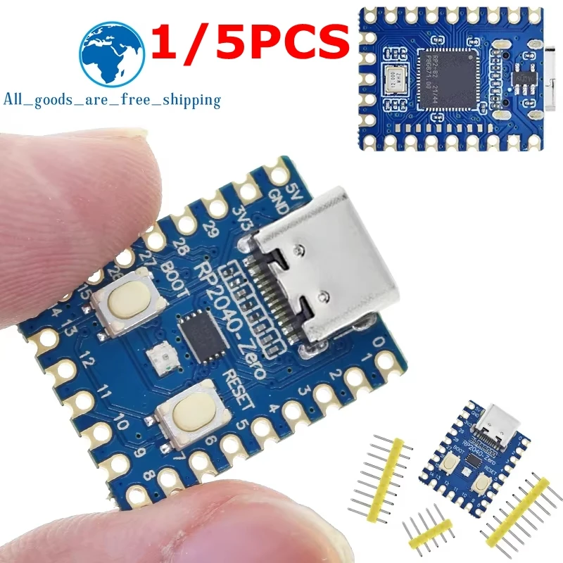 1/5PCS RP2040-Zero RP2040 For Raspberry Pi Microcontroller PICO Development Board  Dual-core Cortex M0+ Processor 2MB Flash