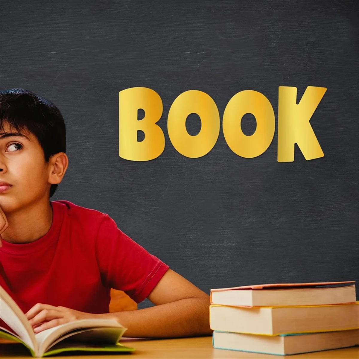 AA98 16 Sheets Gold Letter Stickers, 4 Inch Self Adhesive Uppercase Letters & Symbol Waterproof Alphabet Stickers