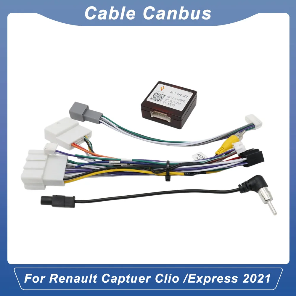 Plug and Play 16Pin CANBUS Adapter For Renault Captuer Clio /Express 2021 With Harness Retain OEM Camera & SWC Kit