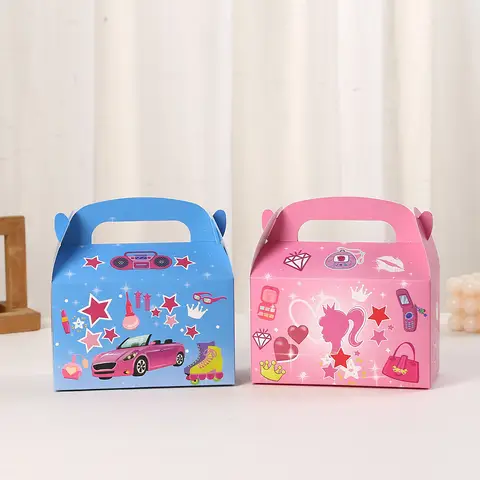 LPZHI princess pink blue gift wrapping bags luxury designer bags kids party box for sweets birthday candy packaging reusable