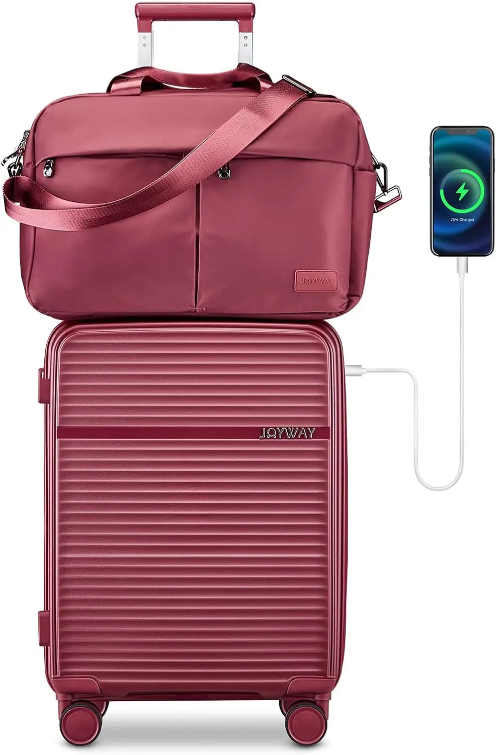 

Joyway Carry on Luggage Airline Approved, Expandable 20 Inch Carry-on Suitcase with Spinner Wheels and Charger, Hard Shell Light