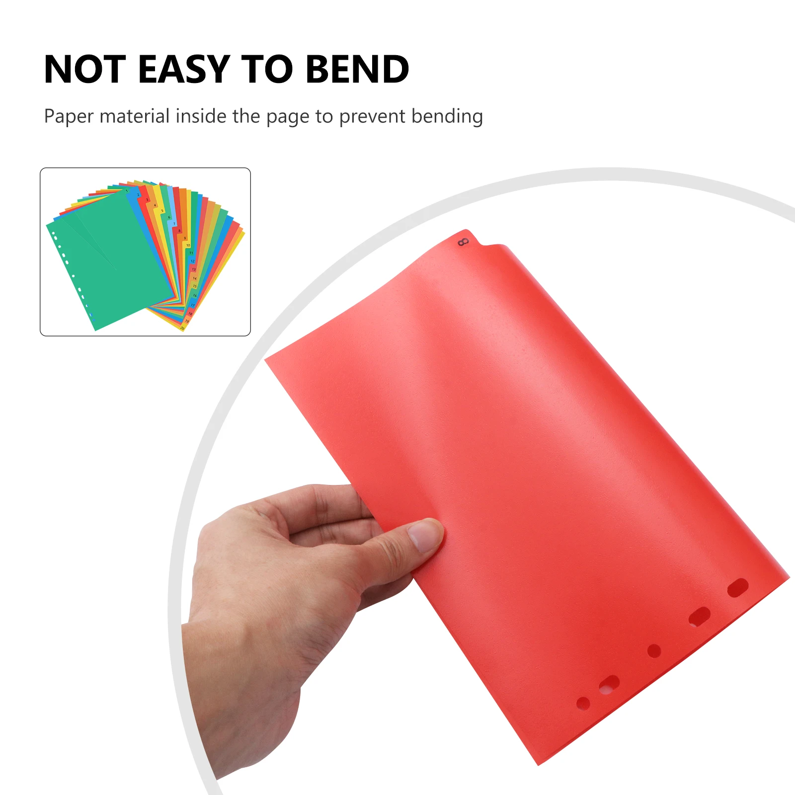 

20 Pages Colored Plastic Classification Binder Dividers Card Paper Insertable Tabs Organizing Documents