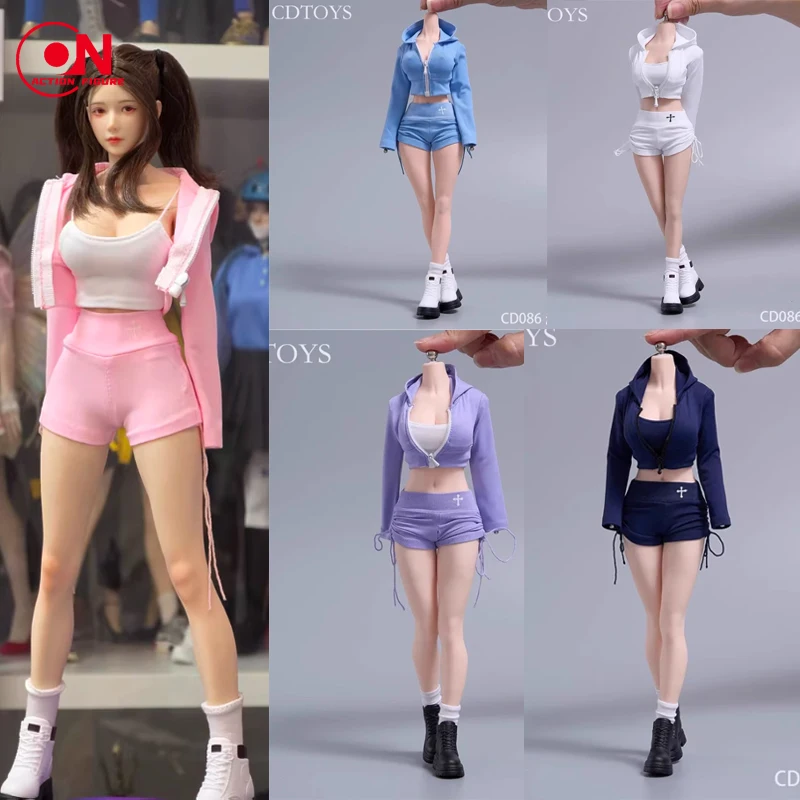 

cdtoys cd086 1/6 Scale Female Sports Wear Short Top Drawstring Shorts Clothes Model Fit 12'' Soldier Action Figure Body Dollls