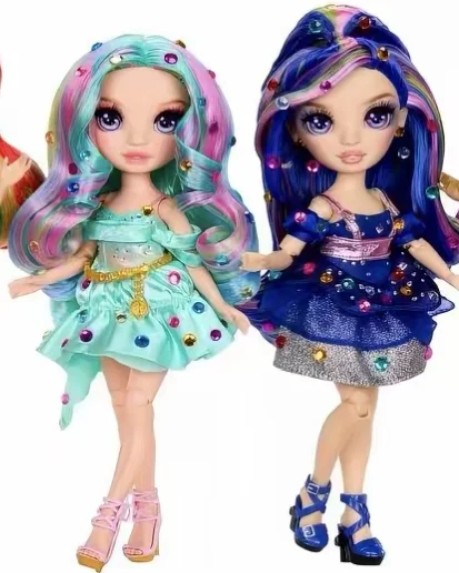 Boneca de Cabelo Colorido com Cabeça Grande, Acessórios Originais DIY, Boneca de Cabelo Roxo e Branco, Arco-Íris, Yuanwei Xinkuan, Ensino Fundamental II