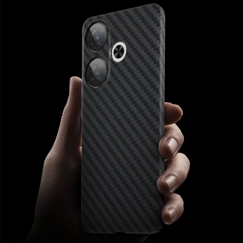 สําหรับ Xiaomi Redmi Turbo 3, POCO F6 กรณี Ultra-thin คาร์บอนไฟเบอร์ลายรูปแบบ Matte Hard Cover สําหรับ Little F6