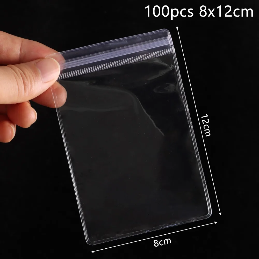 

100Pcs New PVC Plastic Self Sealing Bag Transparent Reclosable Zip Lock Bags Dustproof Jewelry Bag Necklace Bracelet Ring