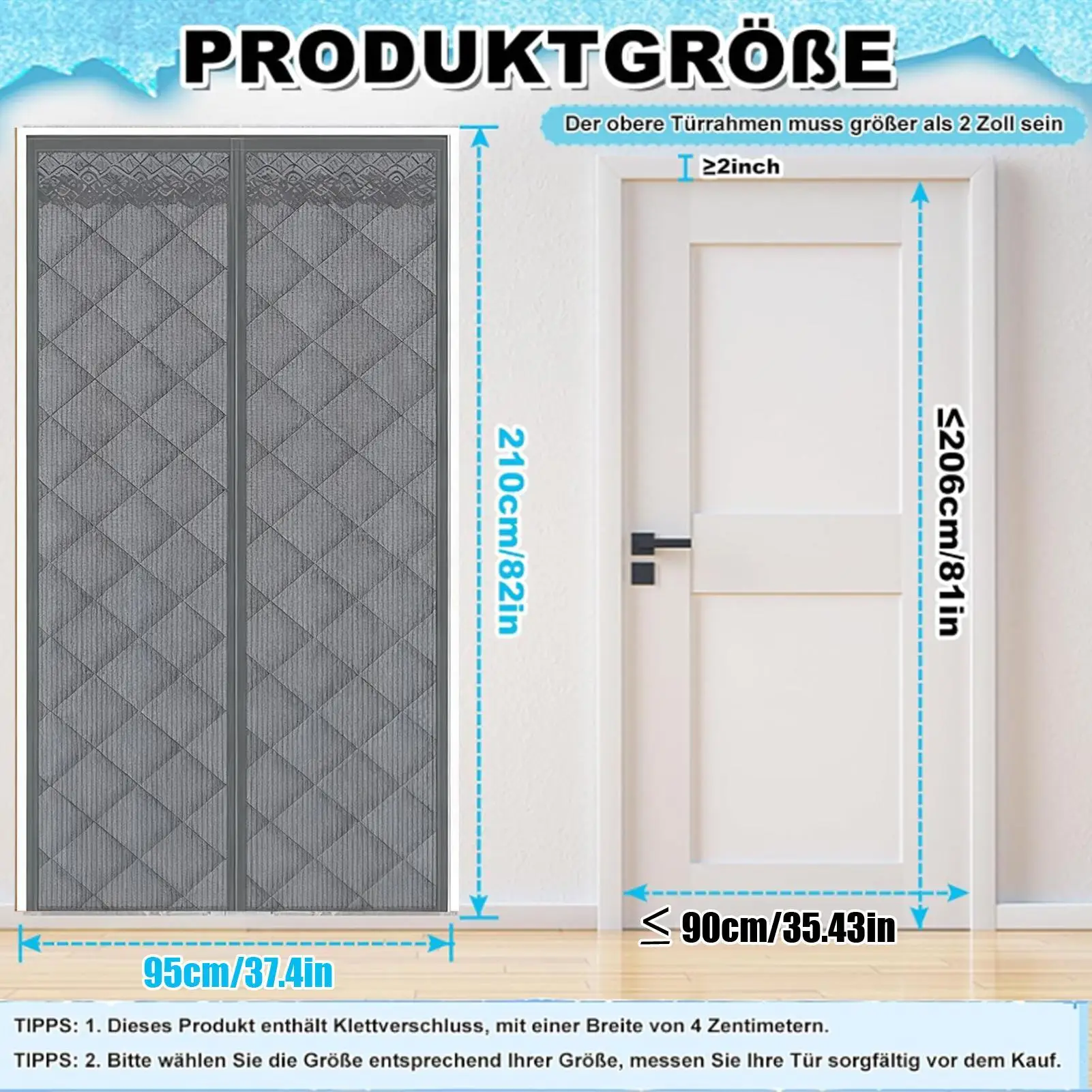 

Thermal Door Cover For Winter Magnetic Thicken Barrier With Clear Window Weatherproof Front Door Cover For Winter Home Entrance